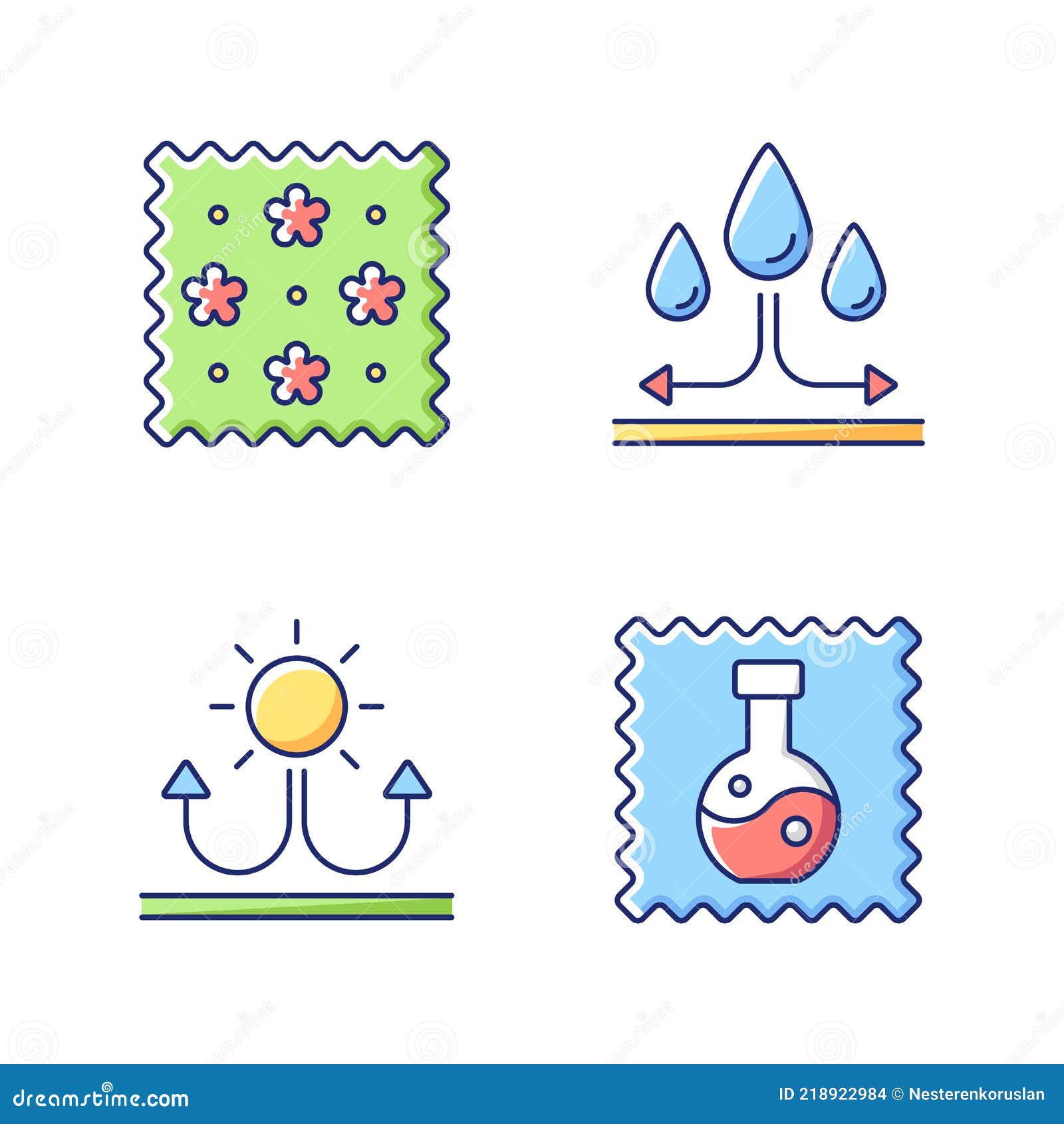 Tela Propiedades Vector Color Plano Icono Conjunto Ilustración del Vector - Ilustración de insignia, capa: 218922984 Tela Propiedades Vector Color Plano Icono Conjunto Ilustración del Vector - Ilustración de insignia, capa: 218922984