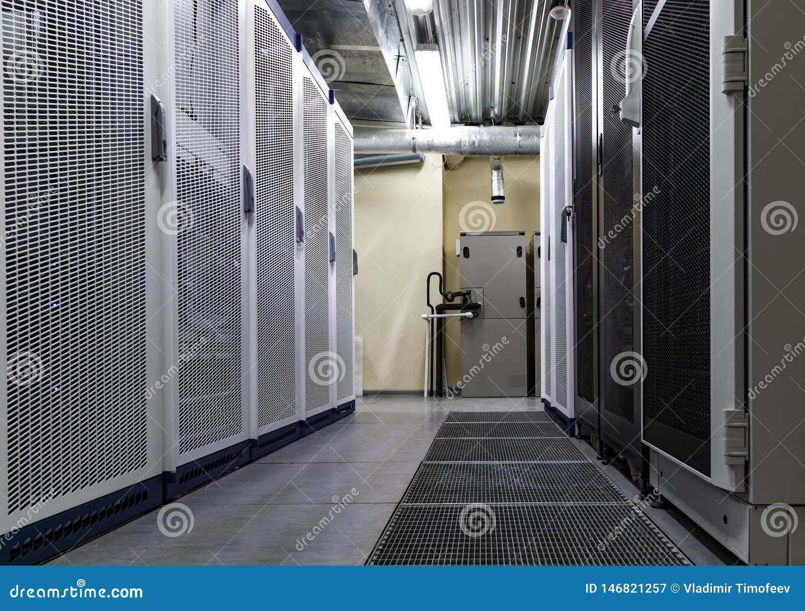 Equipment GSM 5G, 4G, 3G LTE in Big Communication Center Stock