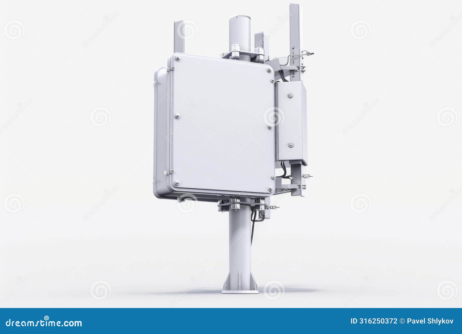 telecommunication pole of 4g and 5g cellular. base station or base transceiver station. wireless communication antenna