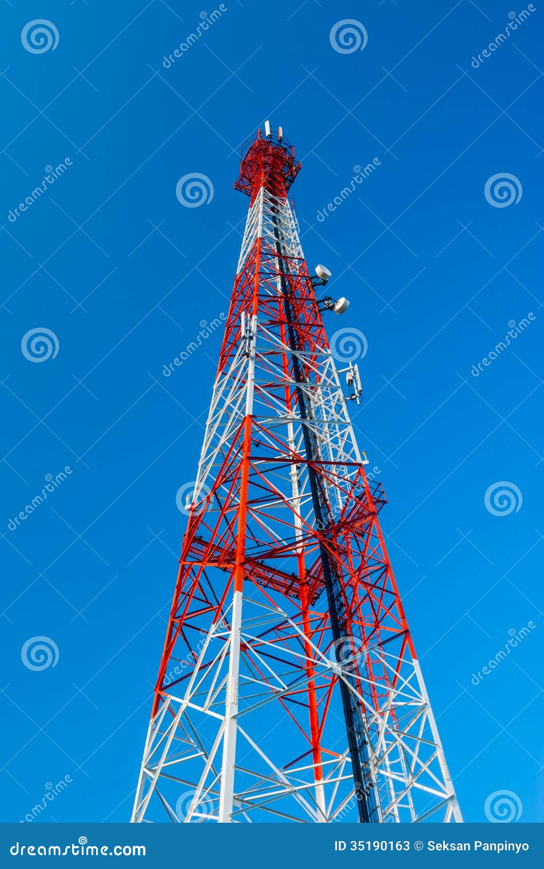 Radio Antenna and Satelite Tower Stock Image Image