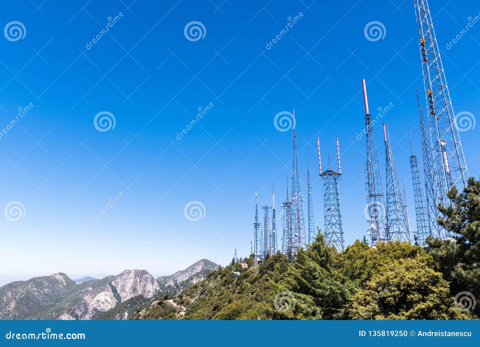 Telecommunication Radio antenna Towers, Mount Wilson, south California