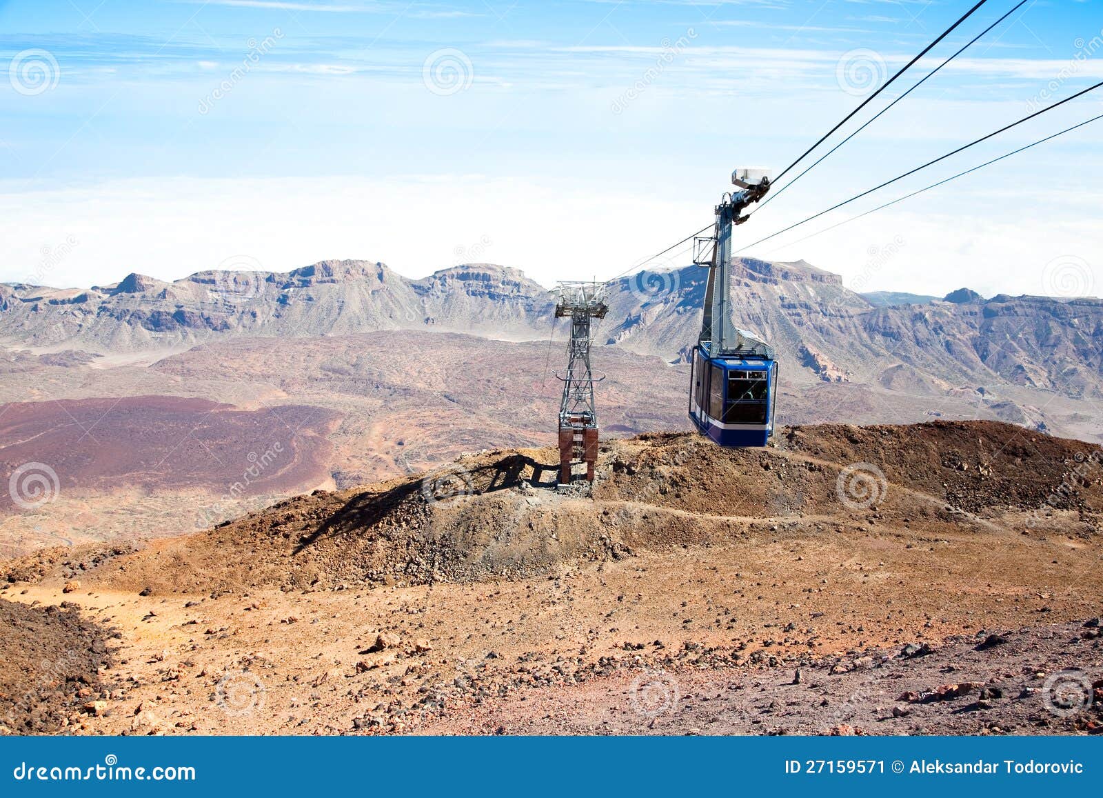 Teleferico Cablecar Gondola, Teide Volcano Stock Image Image of blue