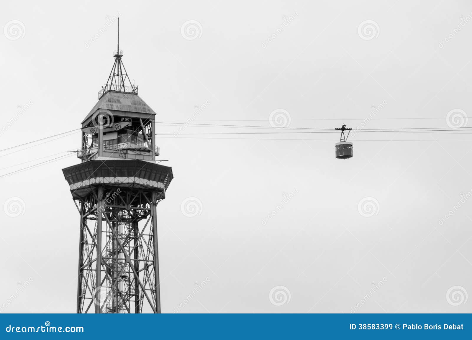 teleferico montjuic and cabin at barcelona