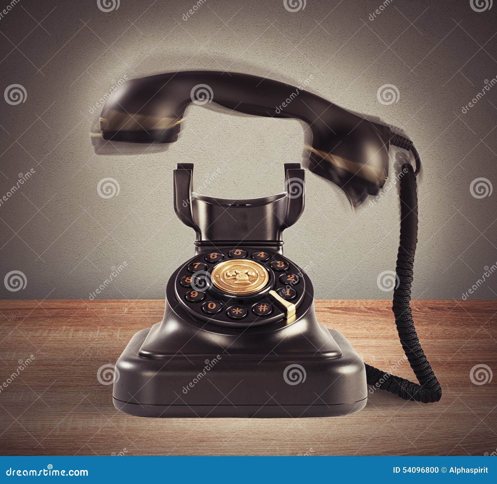 Telefono D'annata Di Squillo Fotografia Stock Immagine di nero