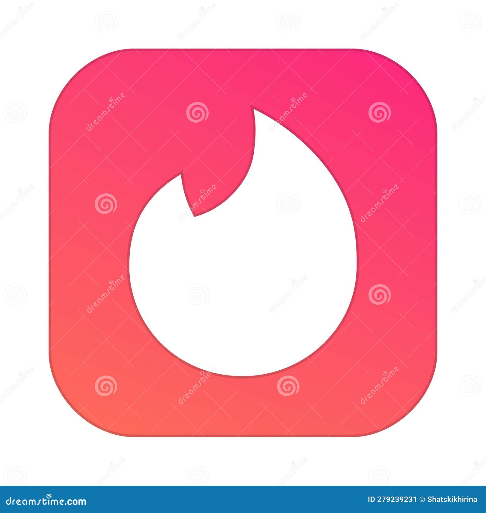 Tinder App Icon. Dating App Logo Editorial Photo Illustration of