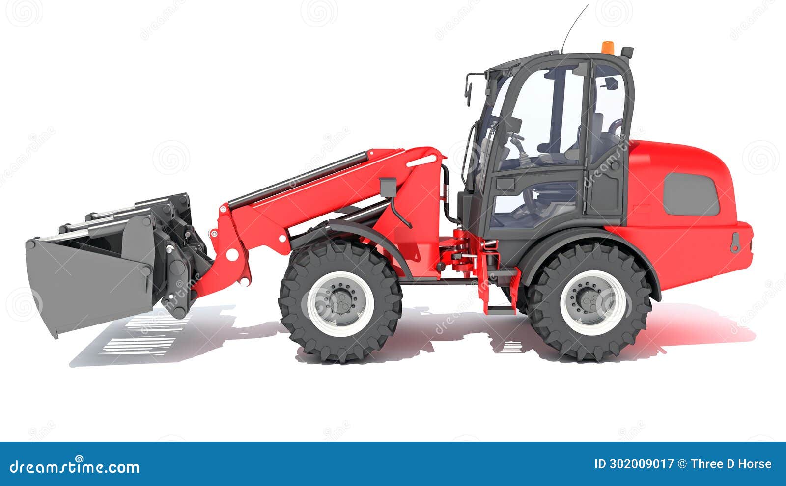 telehandler heavy construction machinery 3d rendering on white background