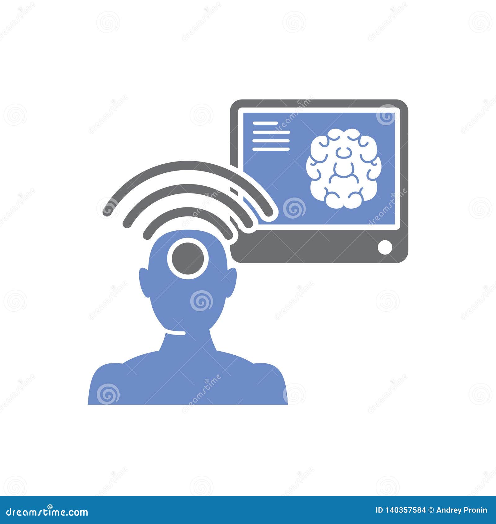 Telepathy Icon on White Background for Graphic and Web Design, Modern ...