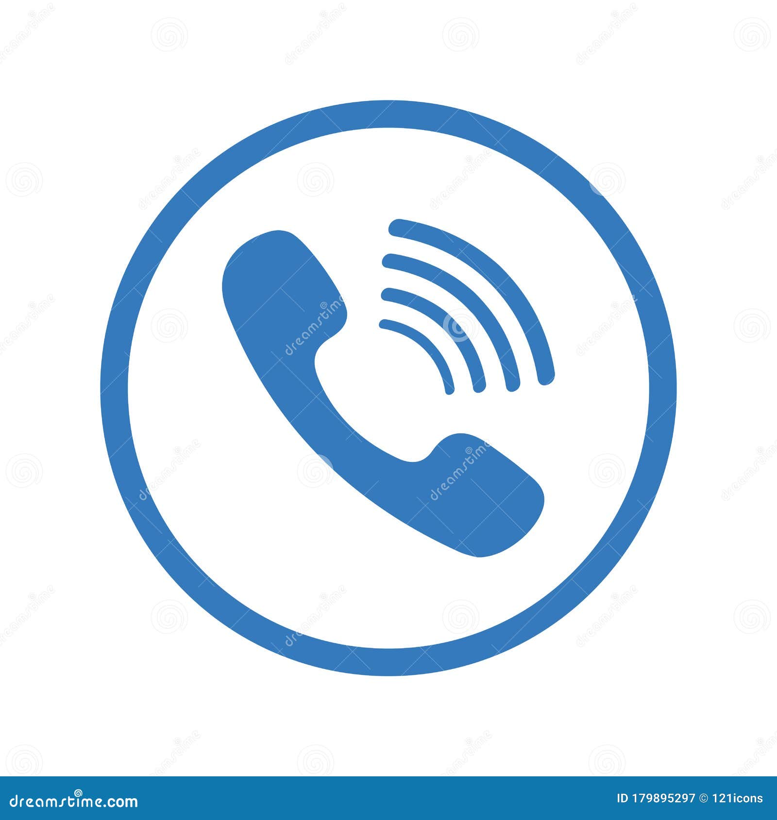 Telephone Blue Vector Icon Contact Phone Call Stock Illustration