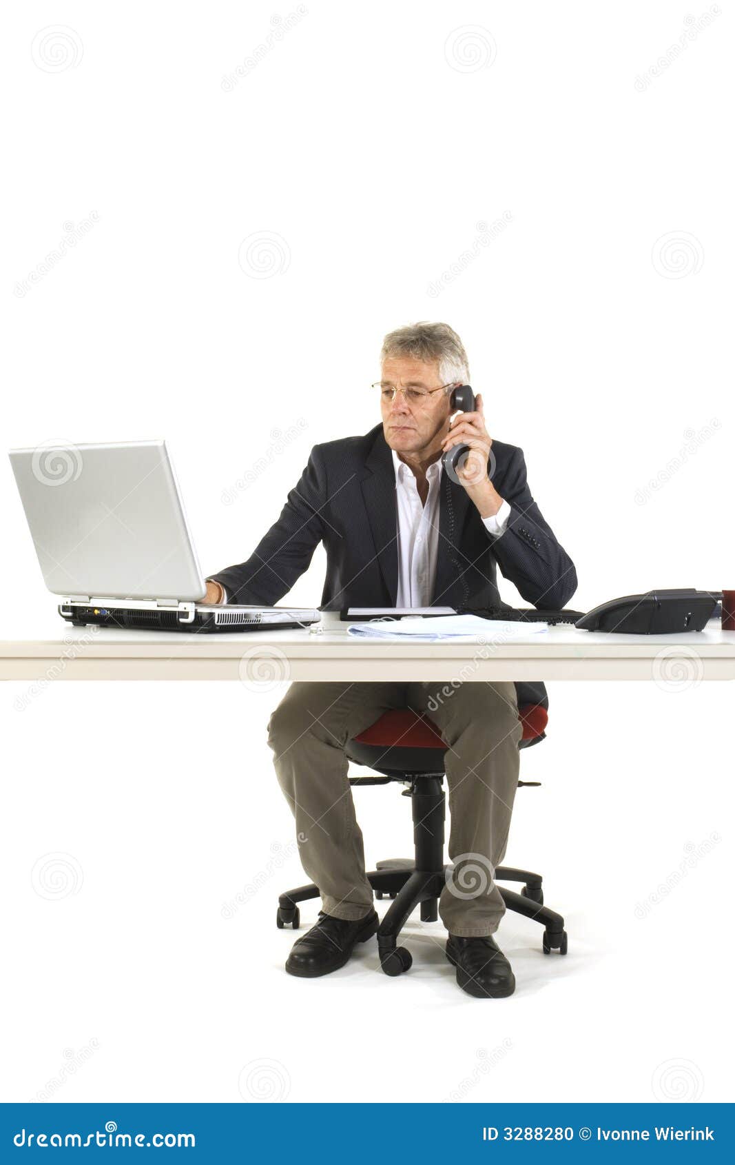 Telephone Call at the Office Stock Photo Image of concentrated, mail