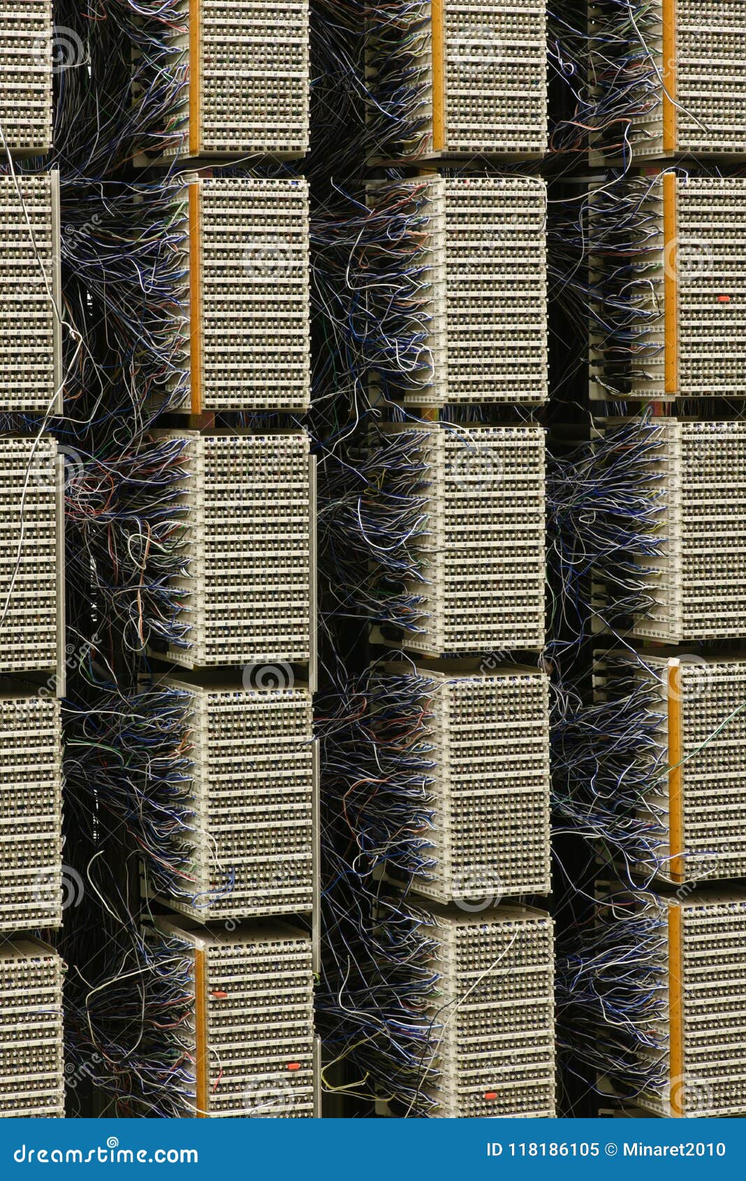 Telephone Exchange Cable Distribution Panel Stock Image Image of