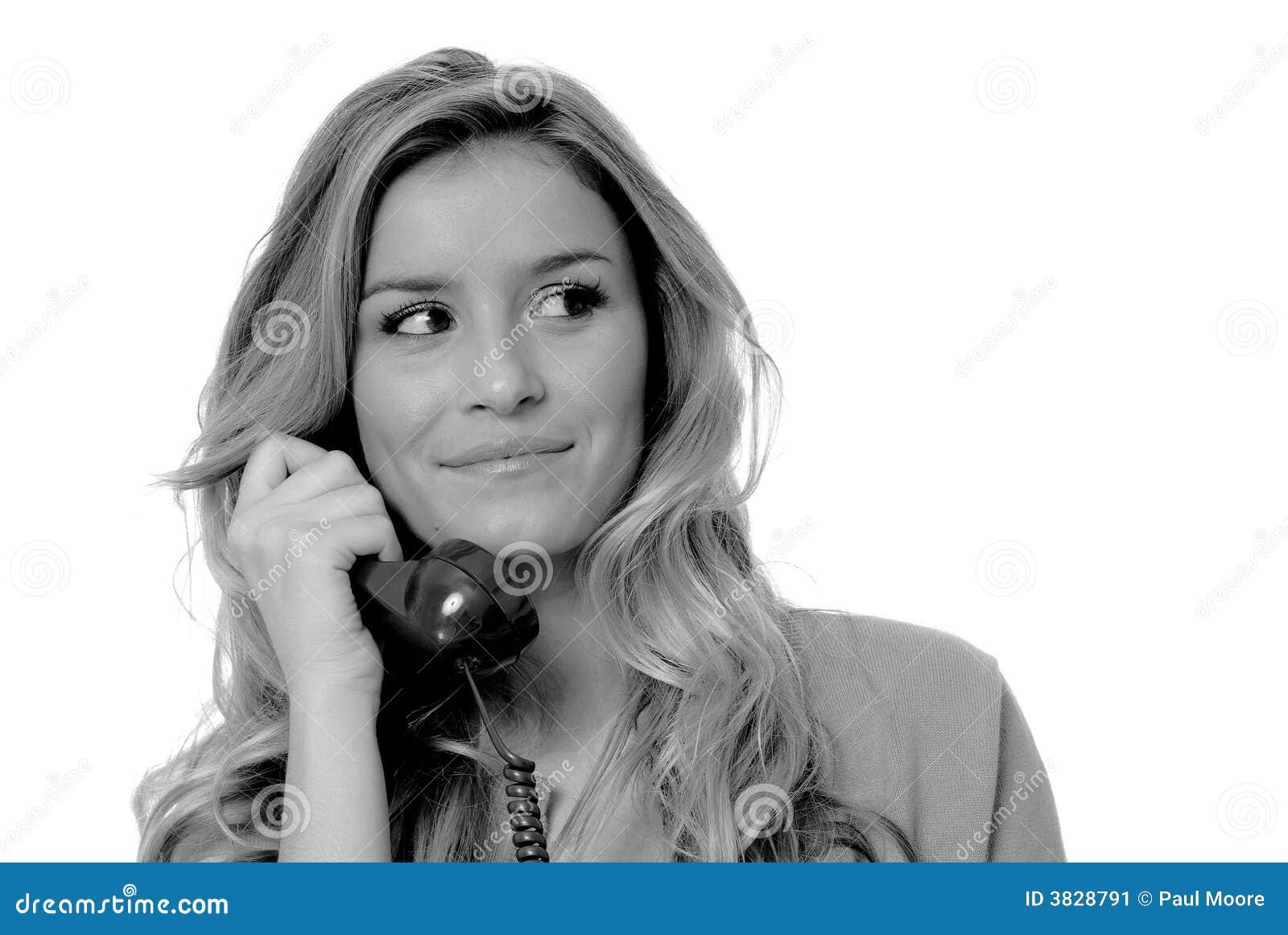 Telephone Girl stock image. Image of smiling, isolated 3828791