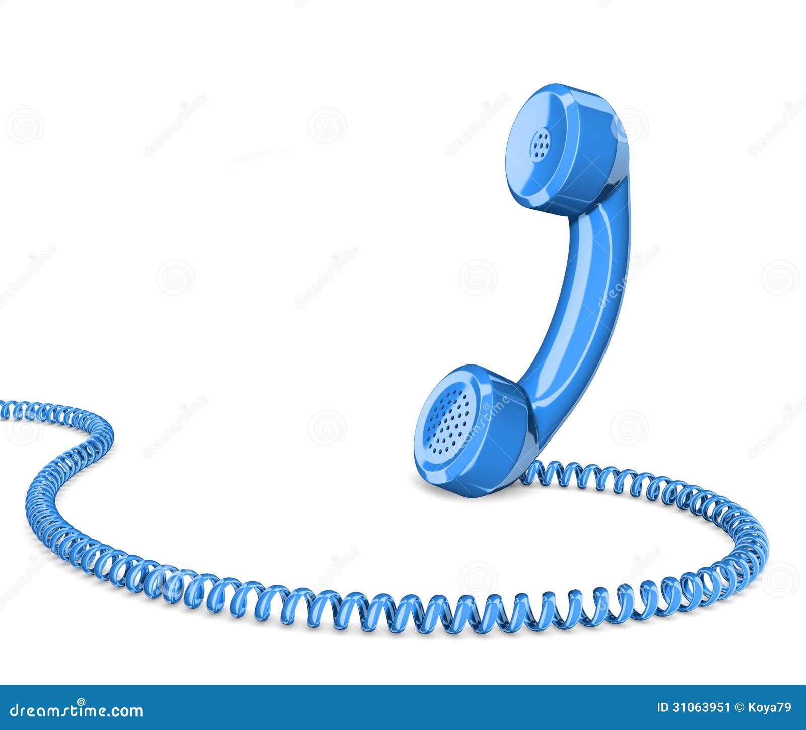 Telephone handset on white stock illustration. Illustration of line