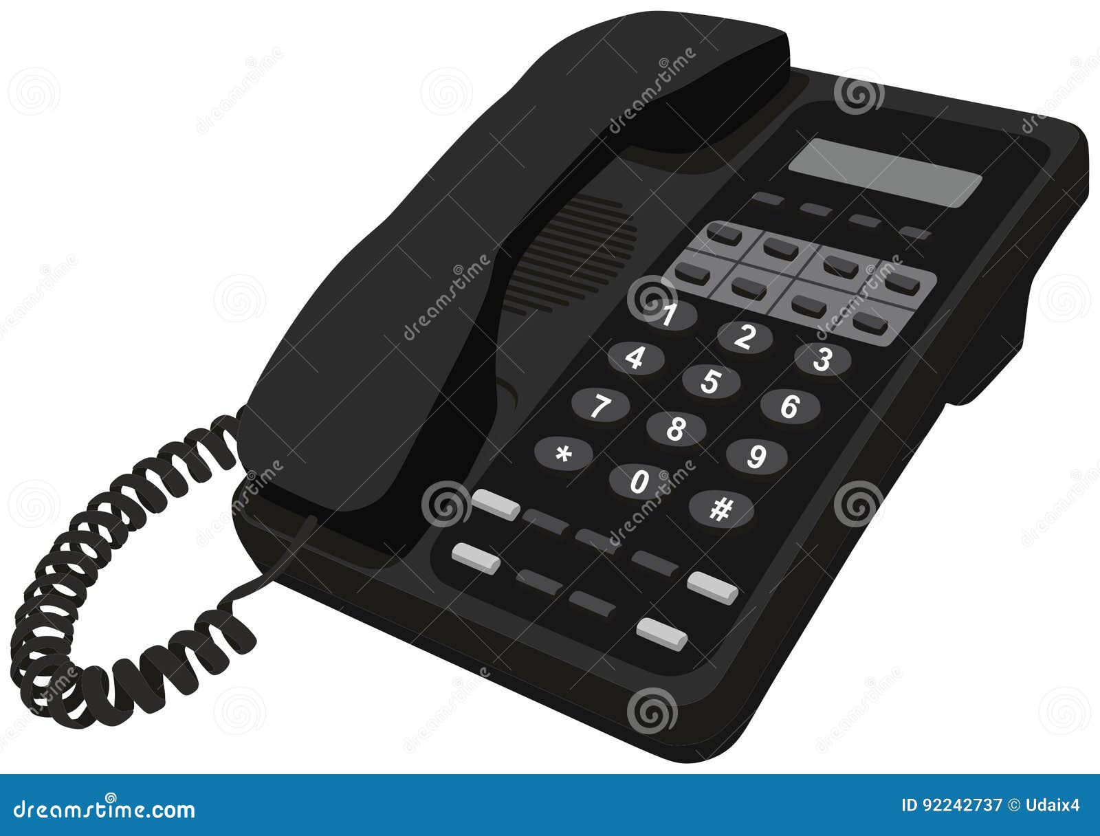 Telephone Home Office Desk Phone Object Stock Vector - Illustration of  number, black: 92242737