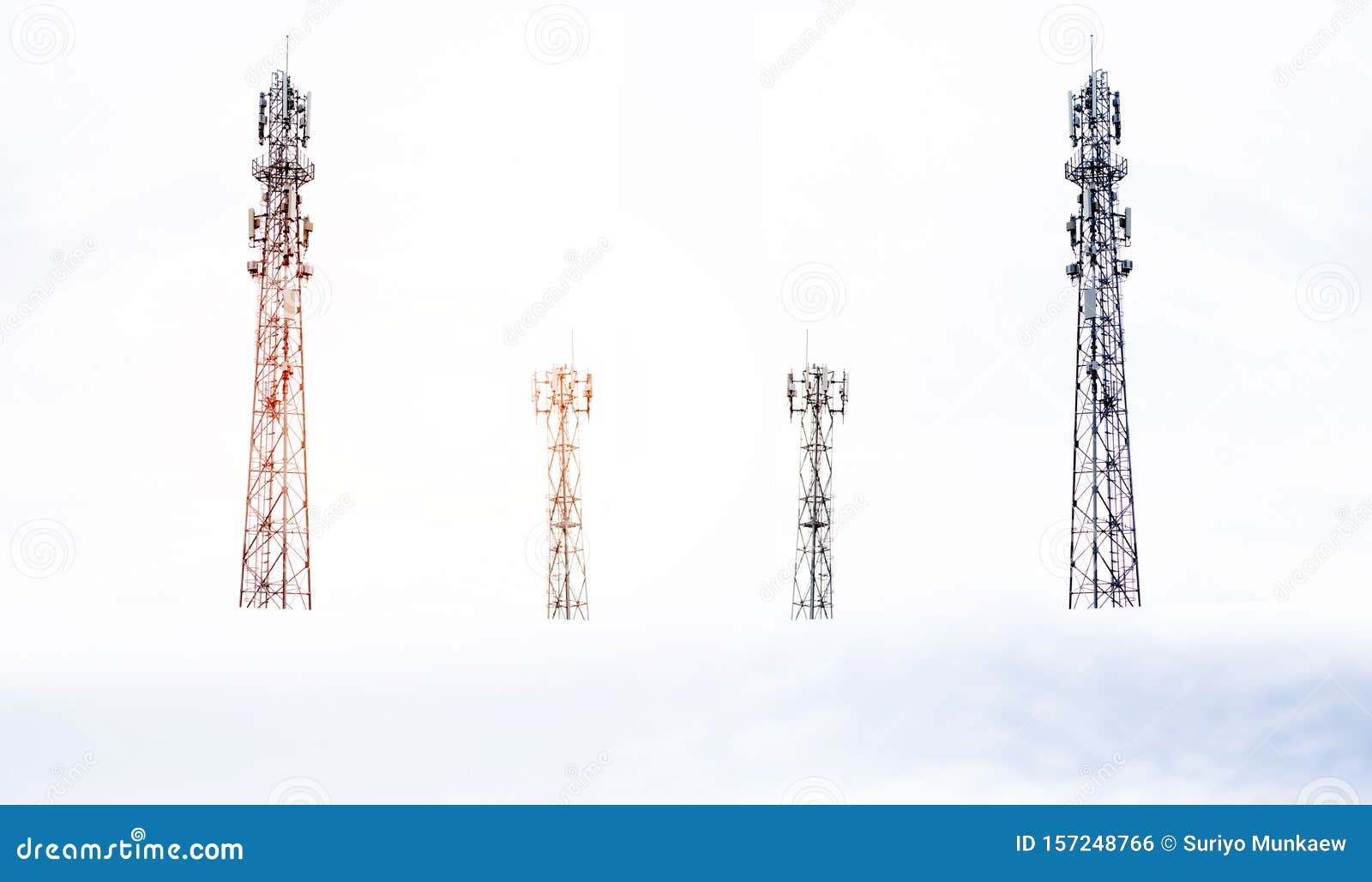 telephone and internet transmission towers