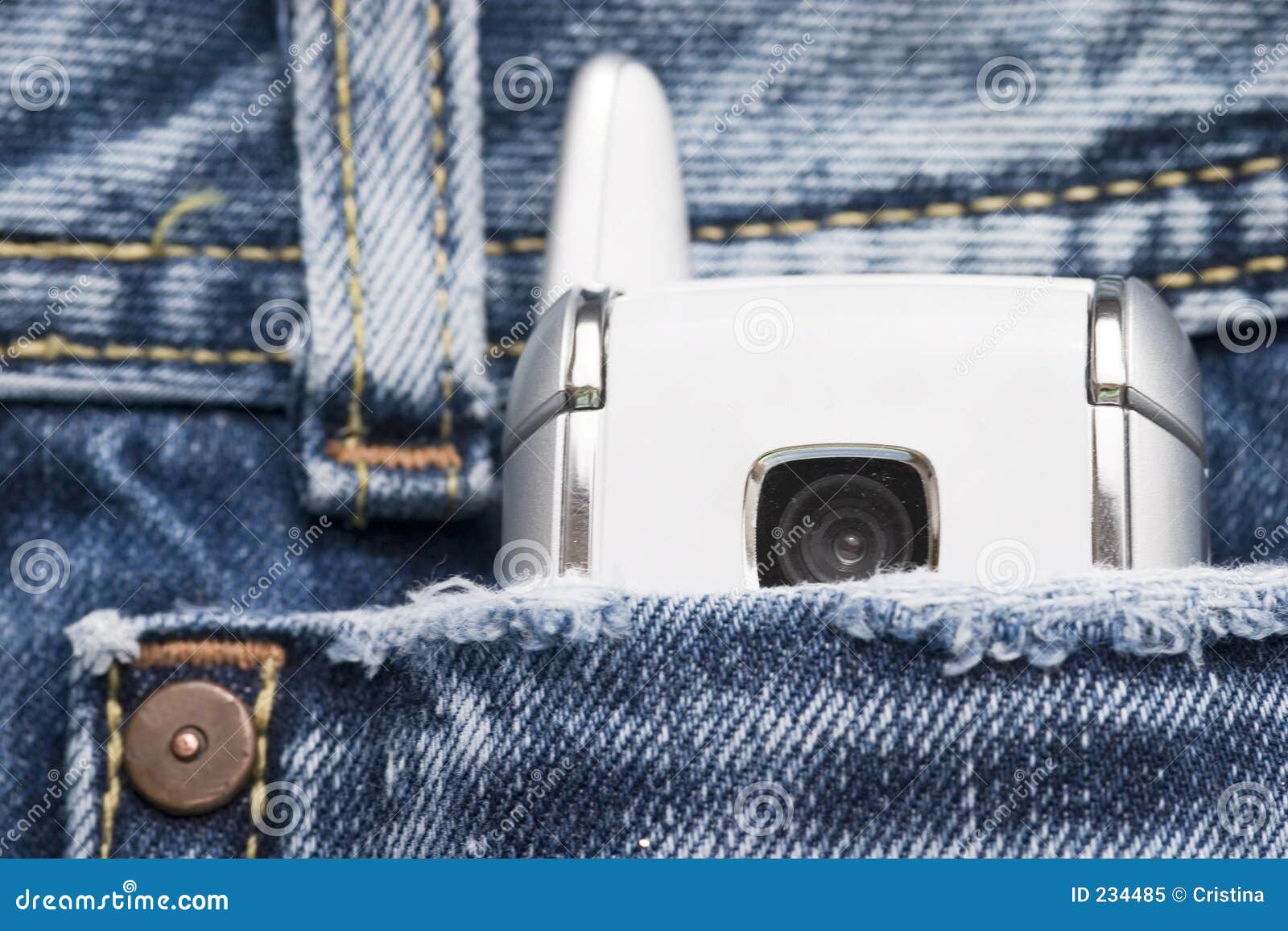 Telephone in the pocket stock image. Image of electronic 234485