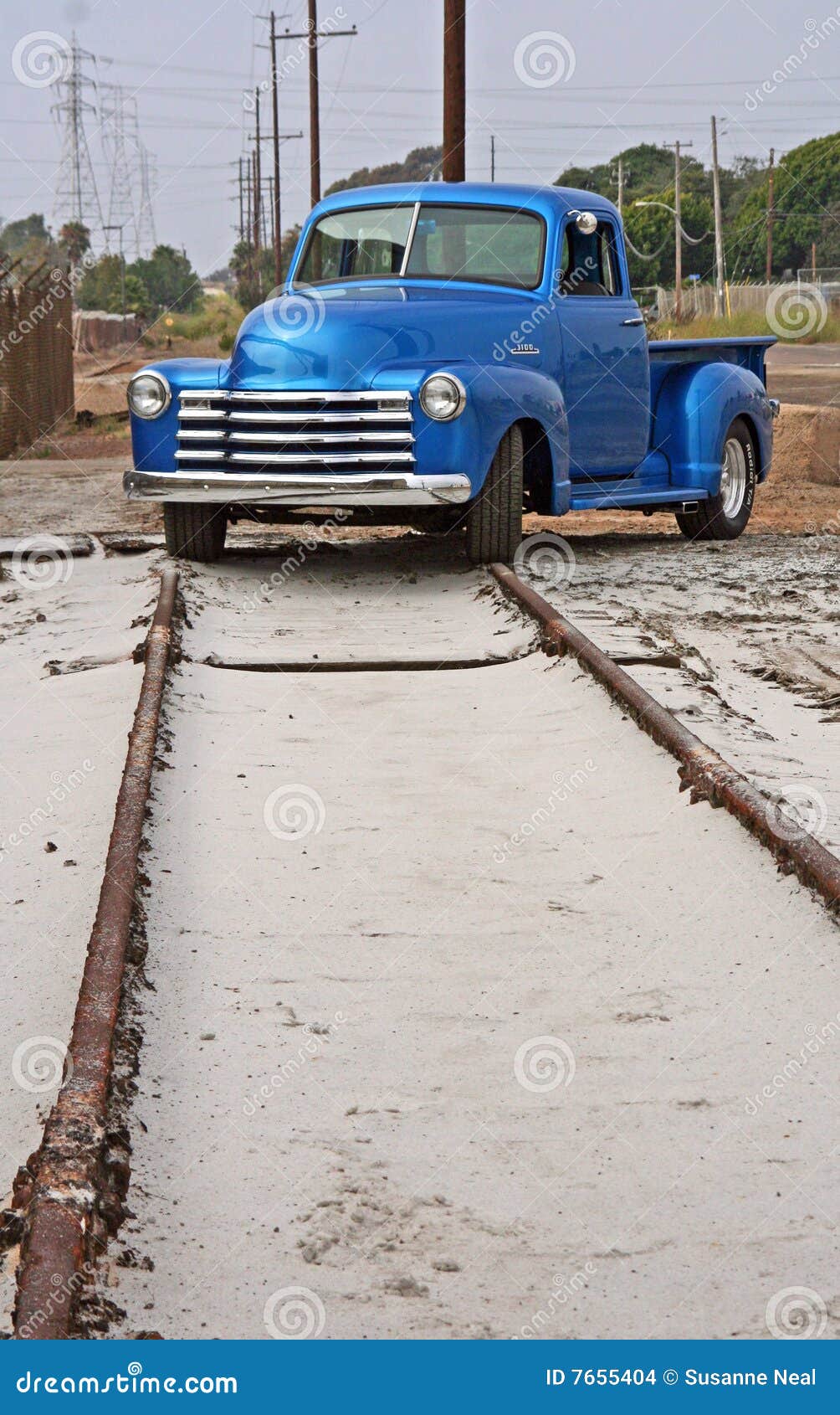 Telephone Poles, Train Track, Truck Stock Photo Image of insulators