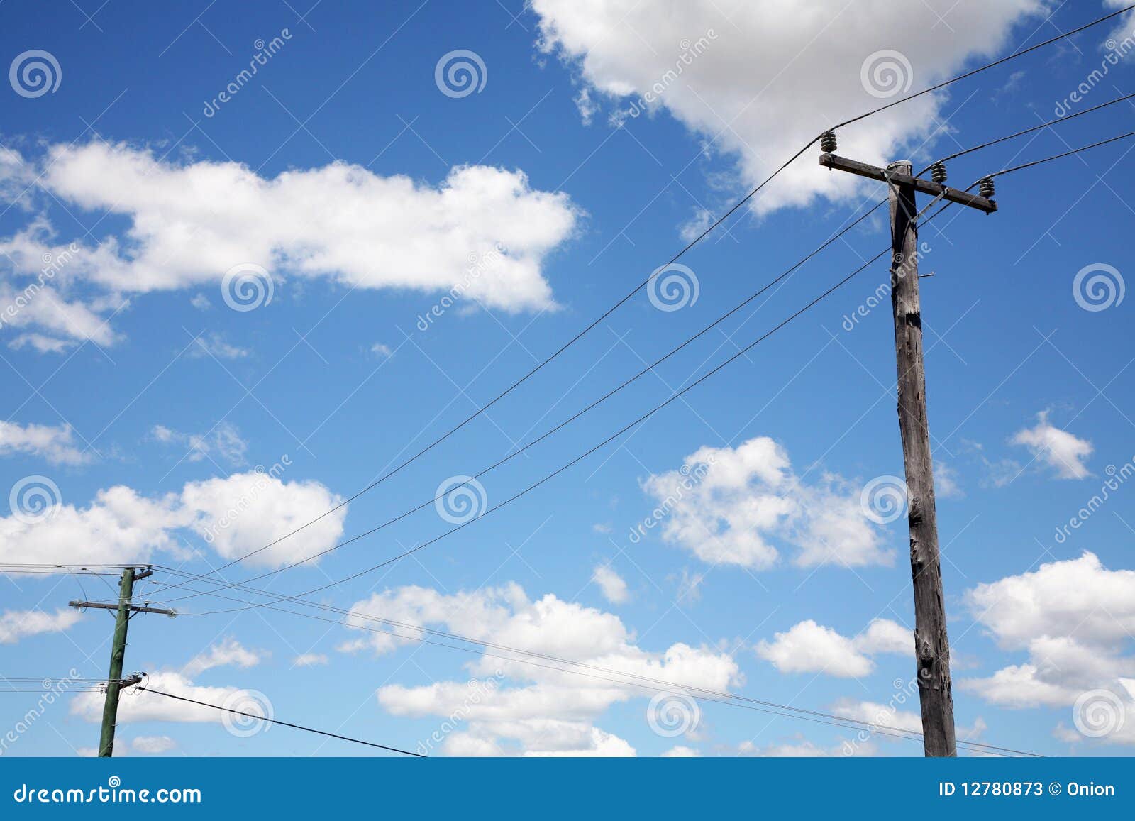 Telephone poles with wires stock image. Image of cloudscape 12780873