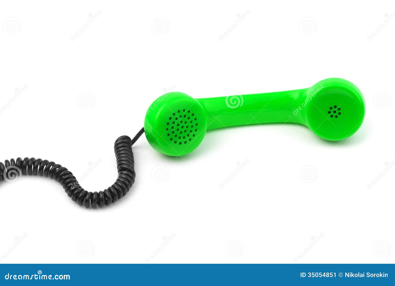Telephone Receiver and Cable Stock Image Image of