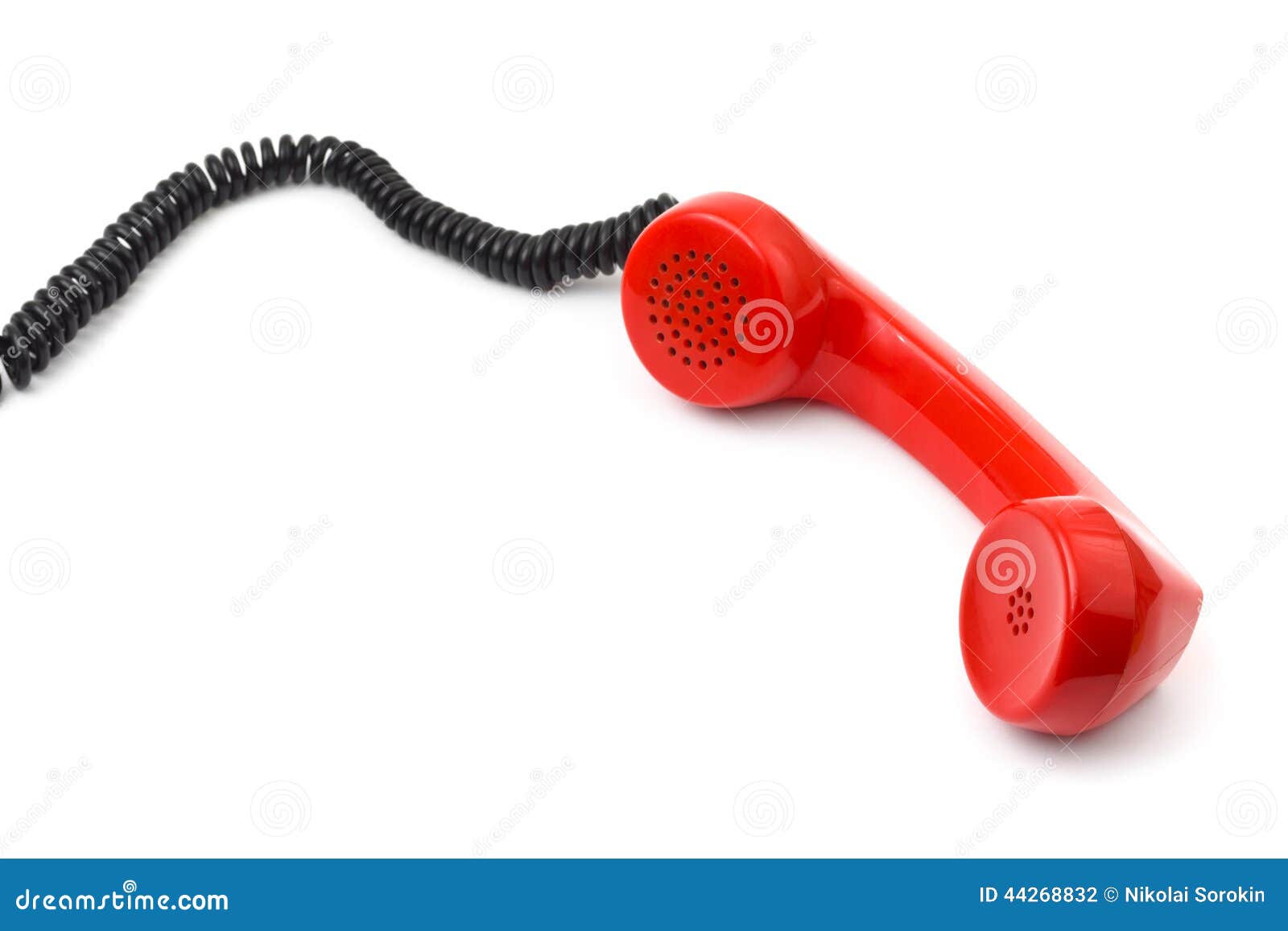 Telephone Receiver and Cable Stock Photo Image of