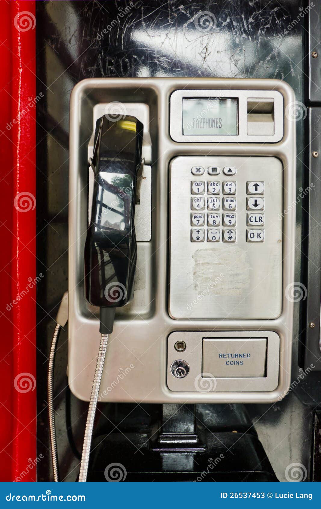 Telephone Receiver in a Red Phone Box Stock Image Image of receiver