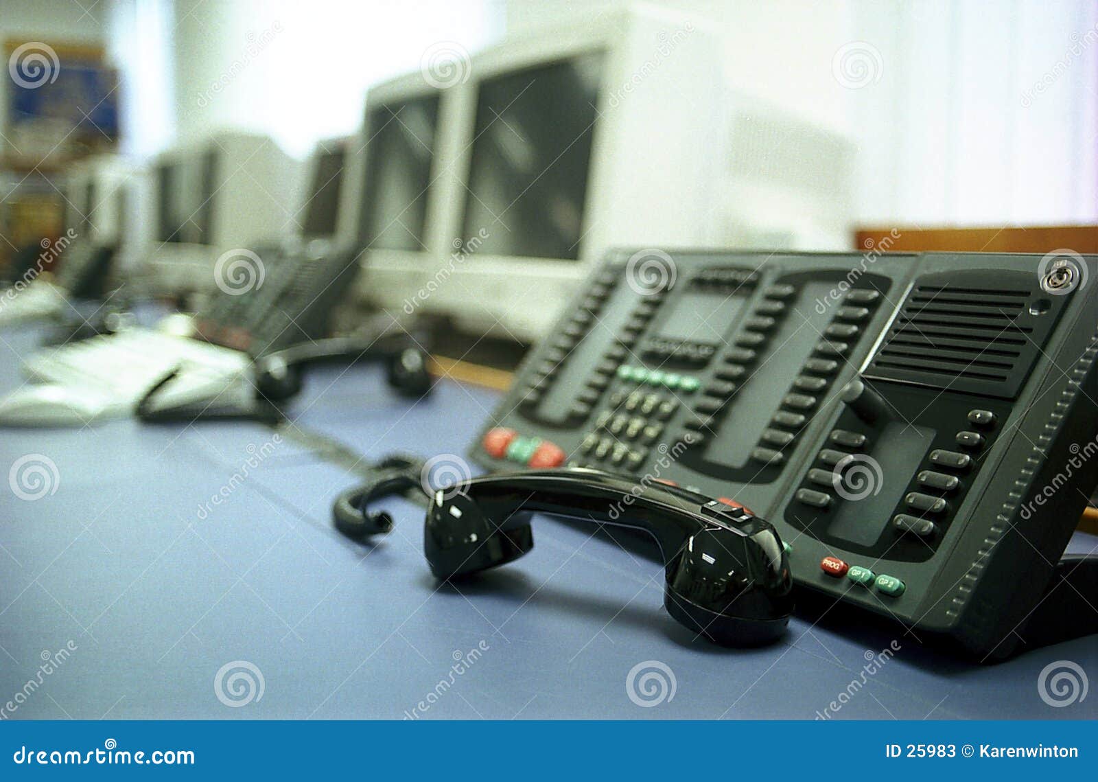 Telephones off the hook stock image. Image of phone, office 25983