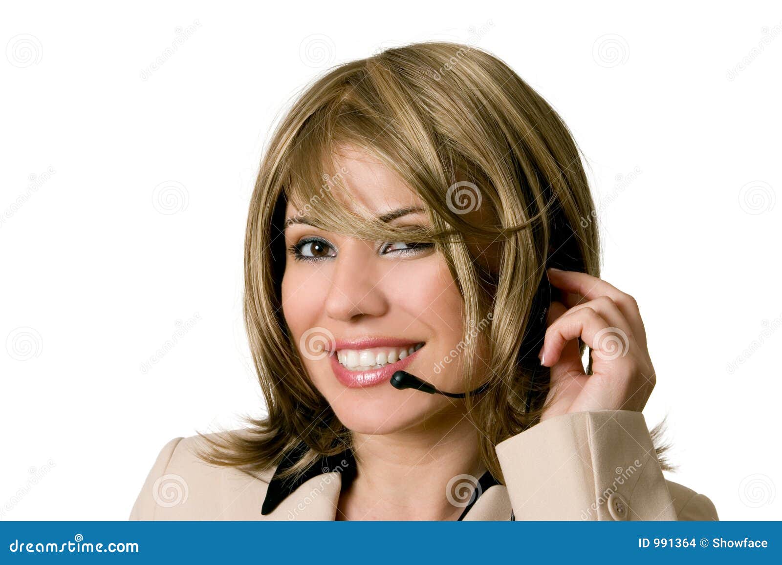 Telesales or Help Desk Operator Stock Photo Image of earphone