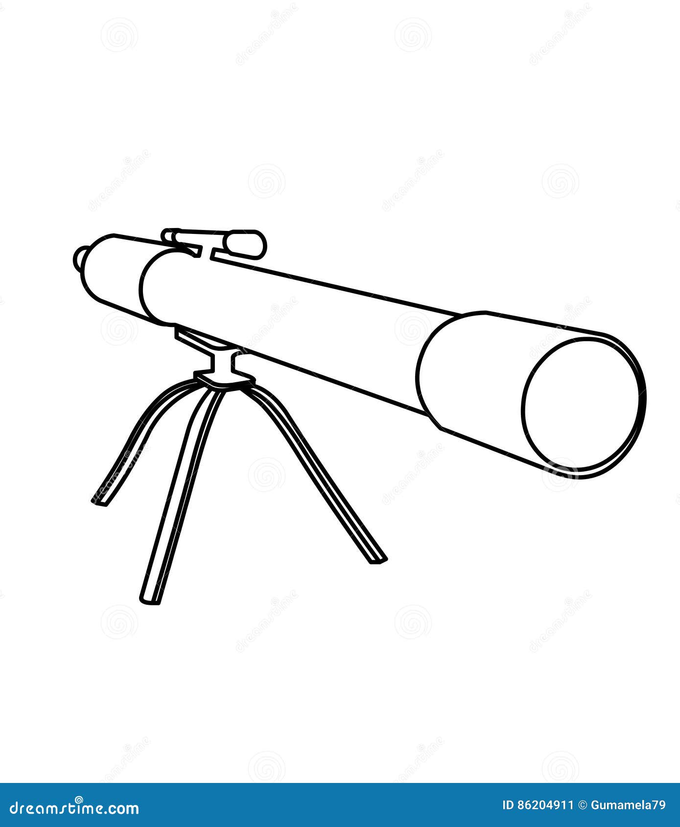 Download Telescope coloring page stock illustration. Illustration of elementary - 86204911