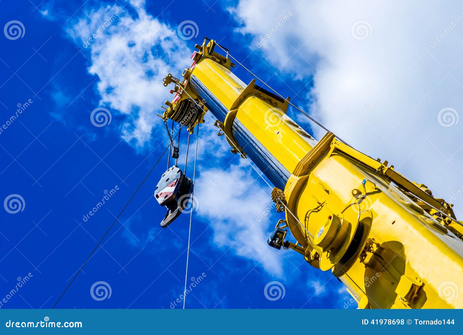 Telescopic Arm of a Mobile Crane Stock Photo Image of hoisting, hook