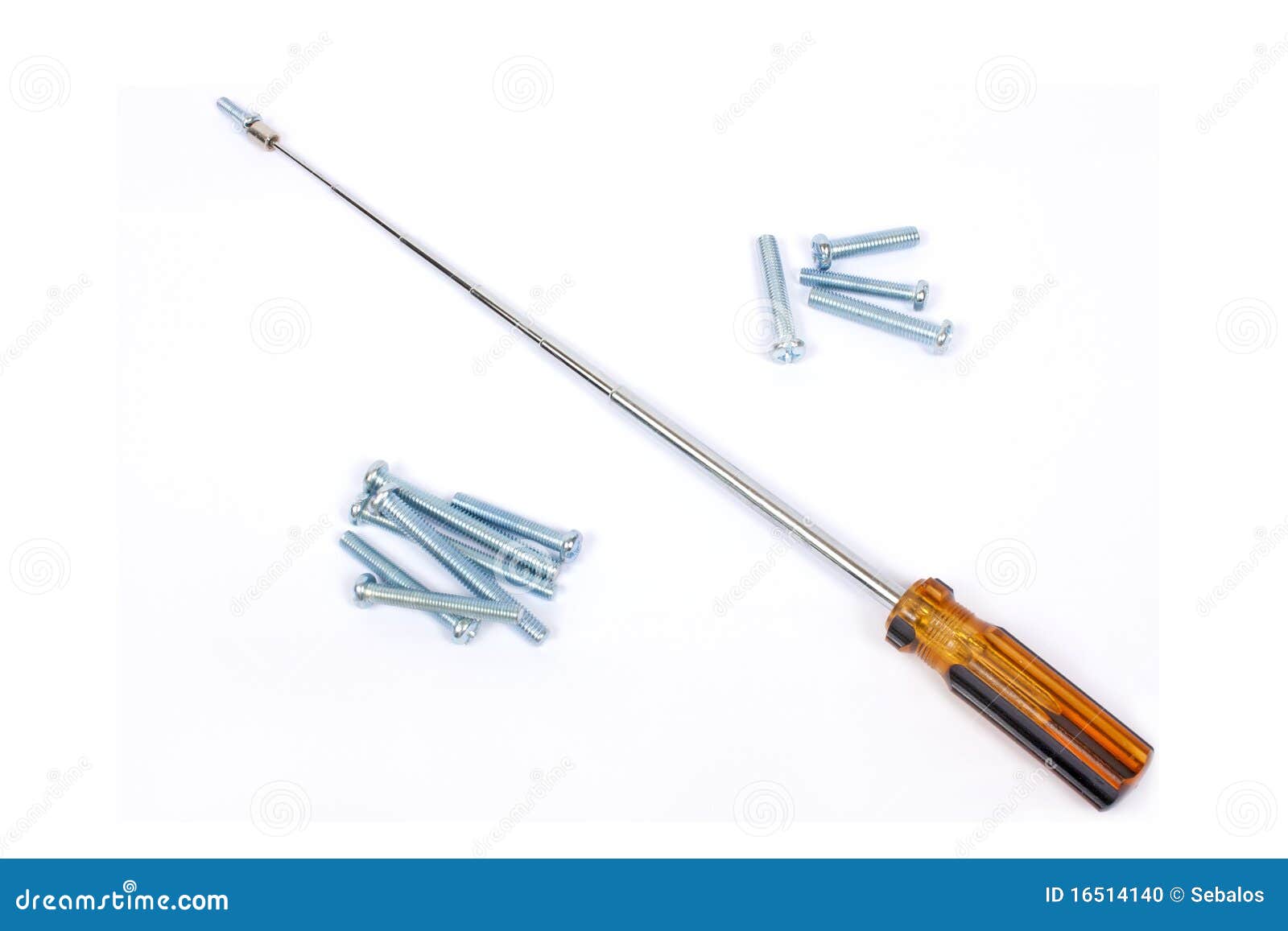 Telescopic Tool for Screws Stock Photo Image of long, white