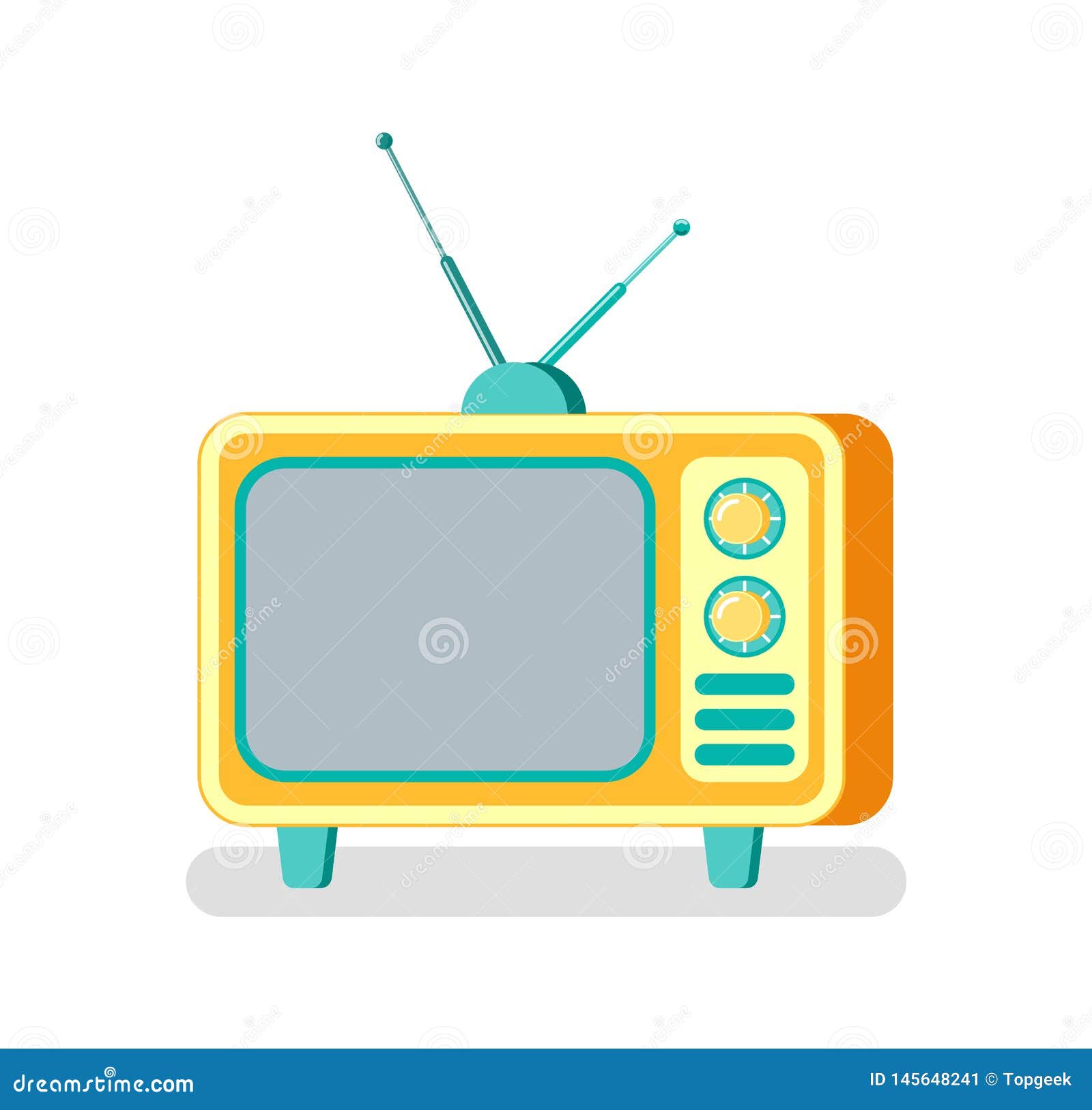 Television with Antenna Old Fashioned TV Set Icon Stock Vector -  Illustration of electronic, isolated: 145648241