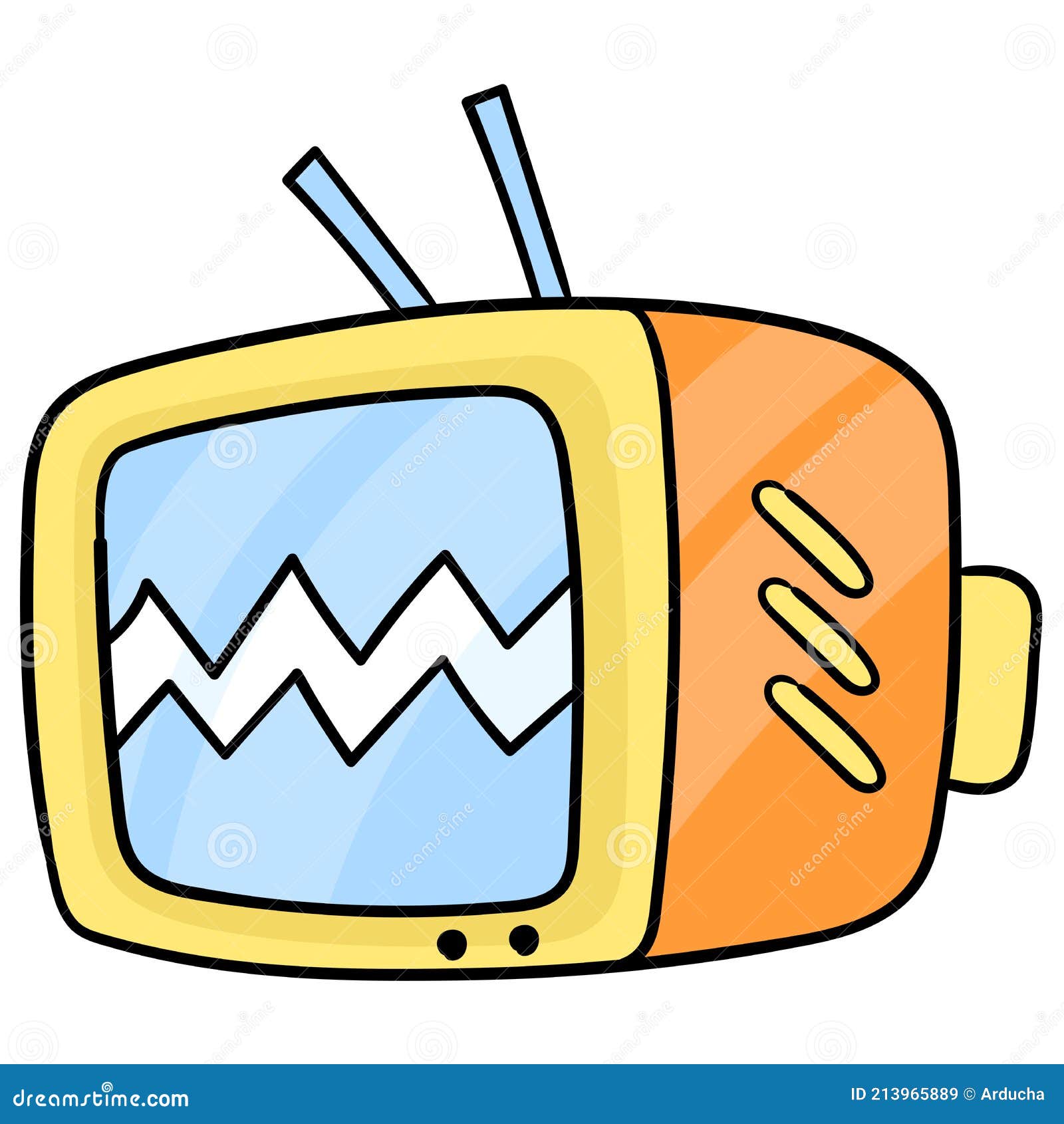 Television Box Electronic Object. Carton Emoticon Stock Vector -  Illustration of object, design: 213965889