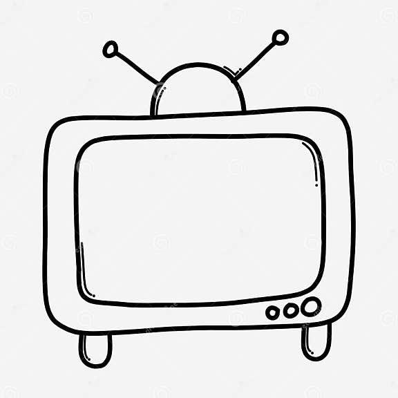 Television Doodle Vector Icon. Drawing Sketch Illustration Hand Drawn ...