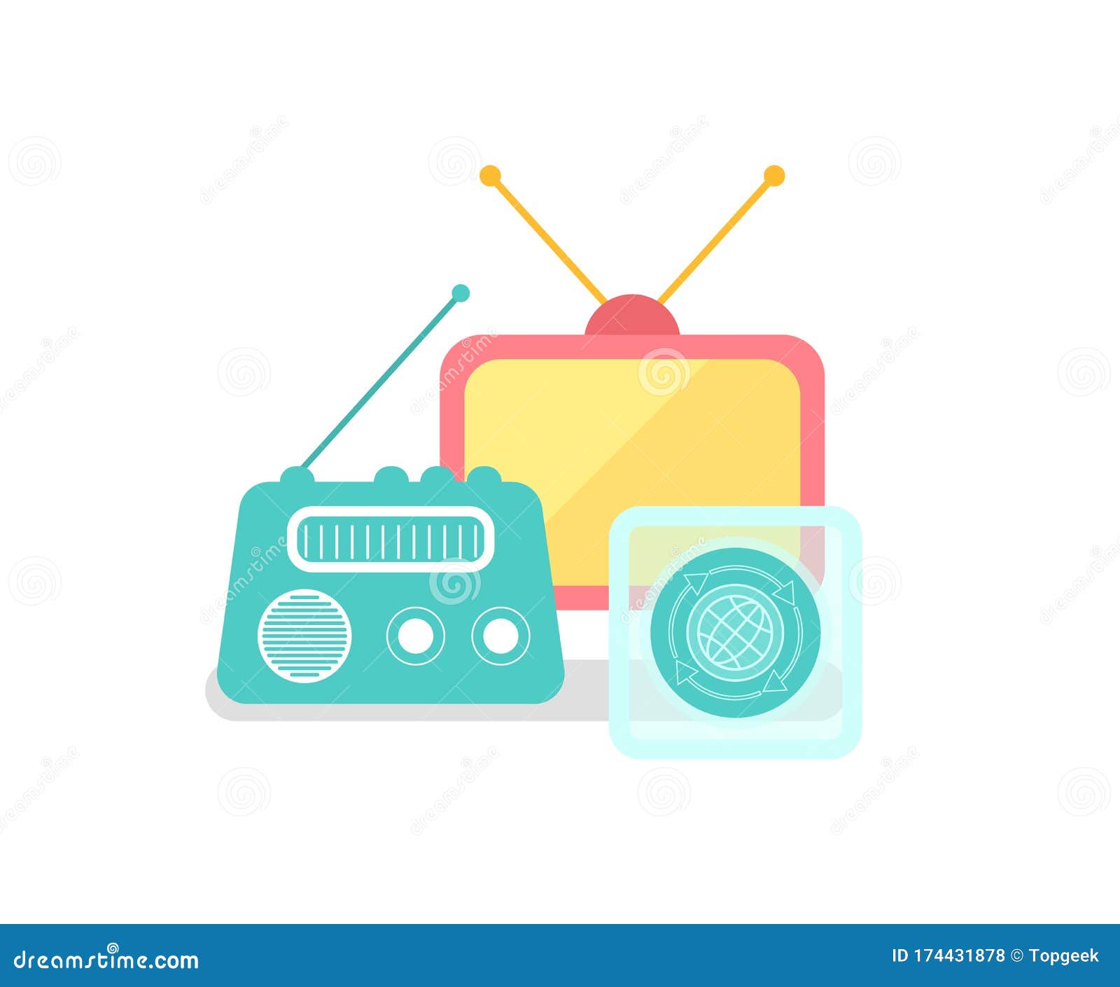 Tv radio internet transmission signal Royalty Free Vector