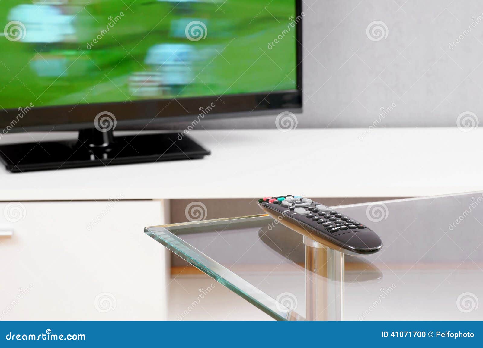 Television And Remote Control Stock Photo Image Of Button