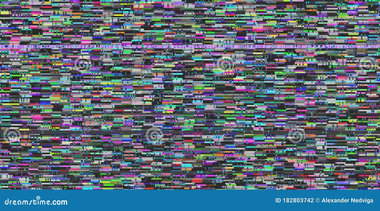 Television Screen Noise. Seamless Display Error Glitch Background Stock