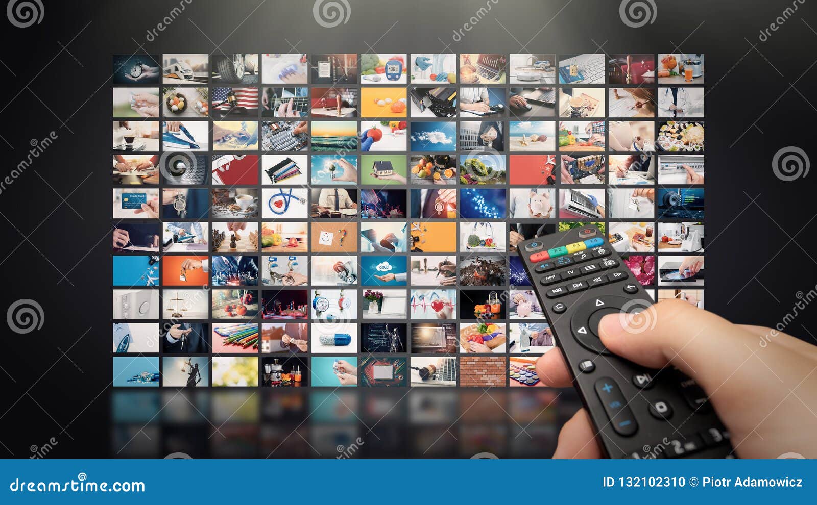 Television Streaming Video. Media TV on Demand Stock Photo Image of