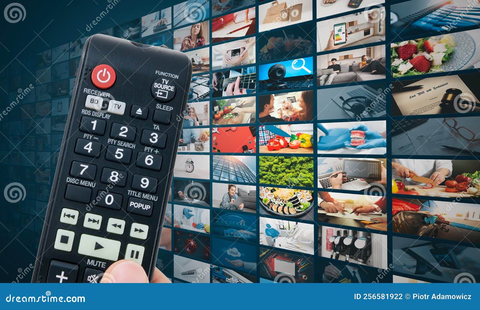 Television Streaming Video, Multimedia Wall Stock Illustration