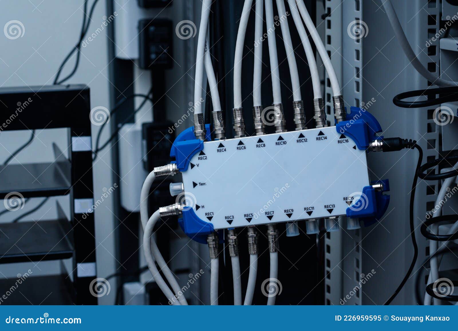 Television System, Cable and Spliter, Module Stock Image Image of
