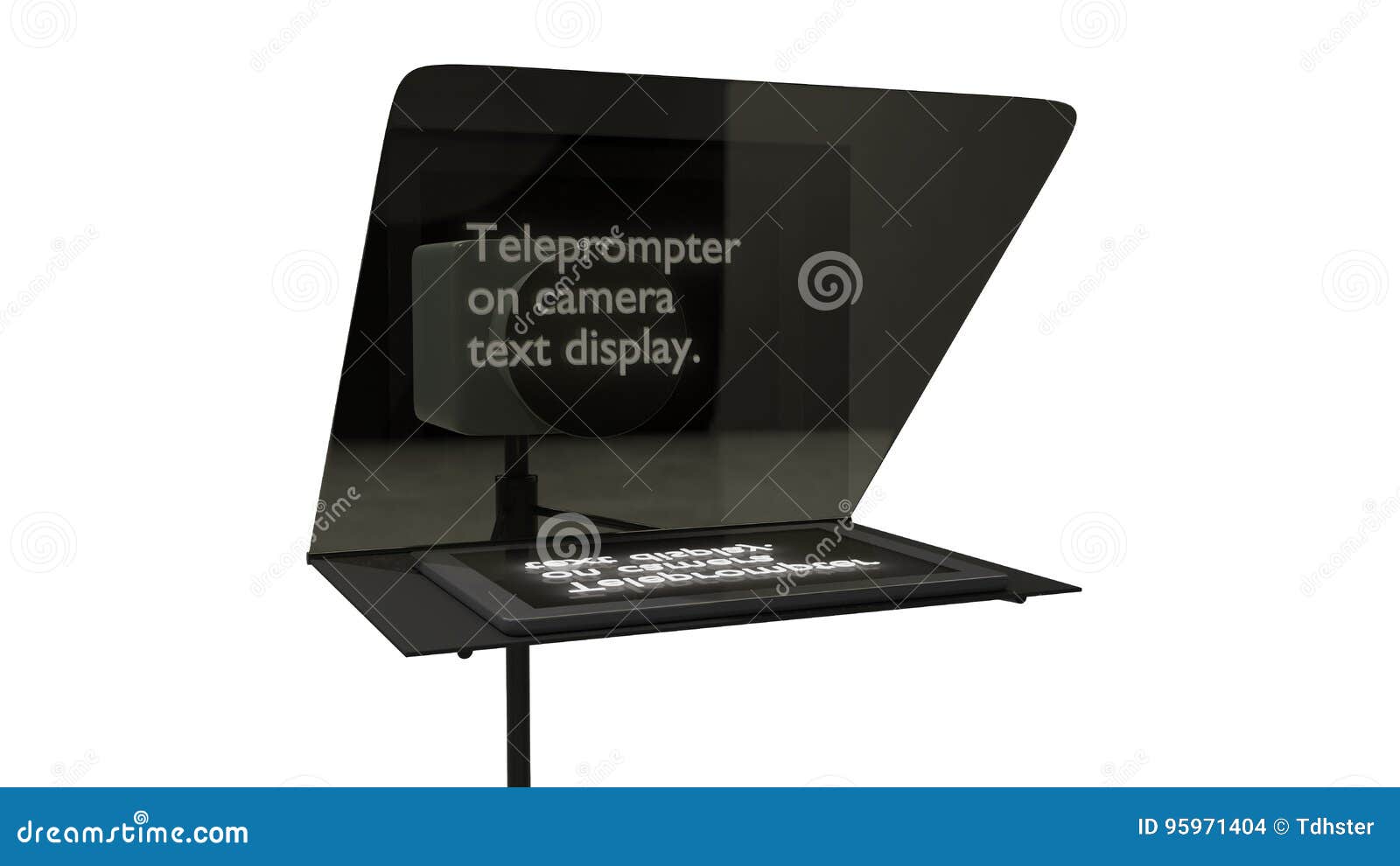 television teleprompter with camera studio 3d 