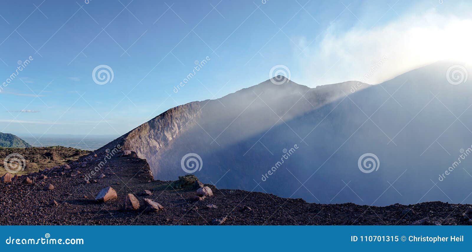 telica stratovolcano panorama in nicaragua.