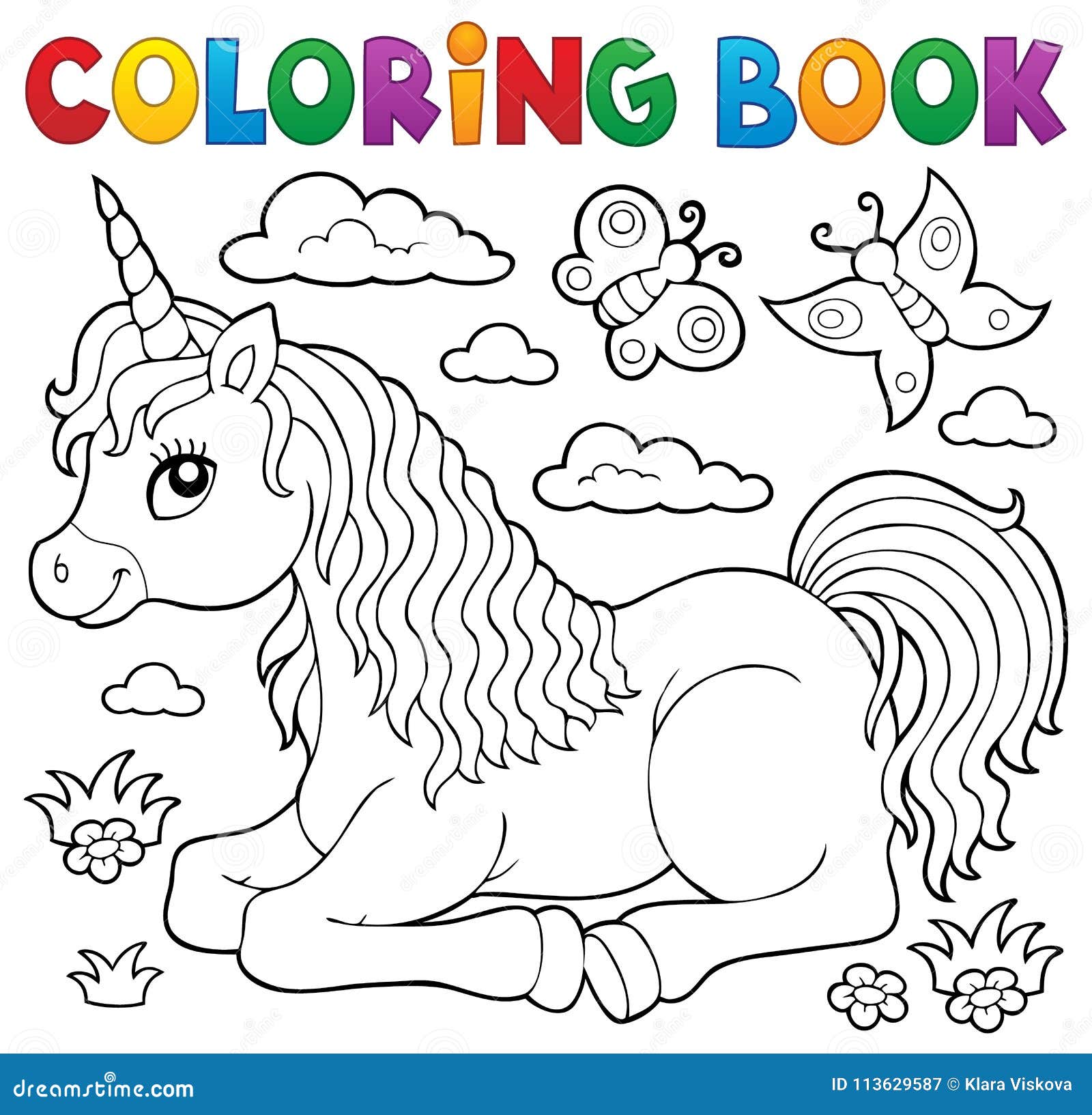 Menina E Unicórnio Livro Para Colorir E Ponto Para Pontilhar O