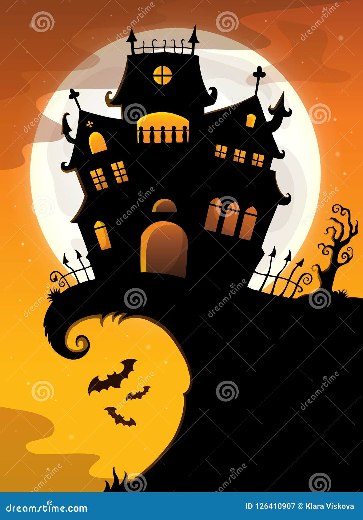 Tema 2 De La Silueta De La Casa De Halloween Ilustración del Vector -  Ilustración de tarde, refugio: 126410907