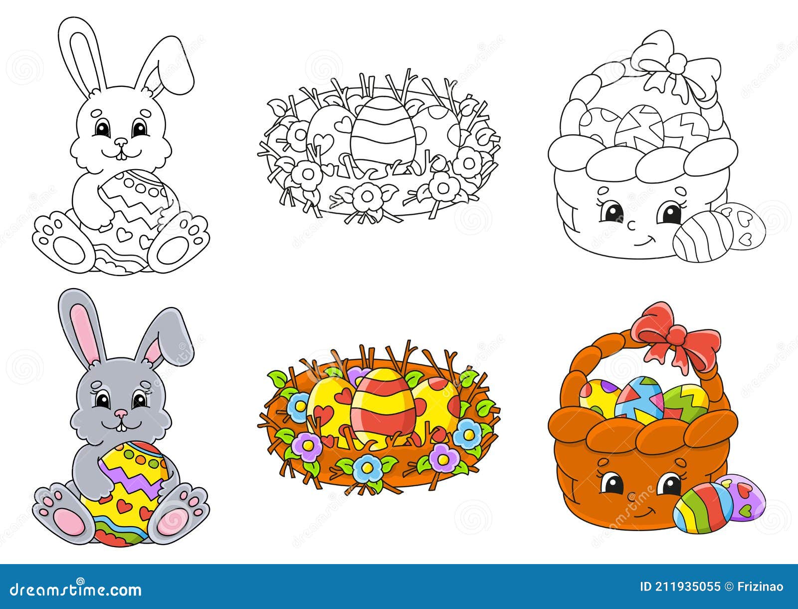 Tema De Pascua. Establecer Página Para Colorear Para Niños. Lindos Personajes De Dibujos Animados. Trazo Negro. Con Muestra. Ilust Ilustración del Vector - Ilustración de tradicional, elemento: 211935055 Tema De Pascua. Establecer Página Para Colorear Para Niños. Lindos Personajes De Dibujos Animados. Trazo Negro. Con Muestra. Ilust Ilustración del Vector - Ilustración de tradicional, elemento: 211935055