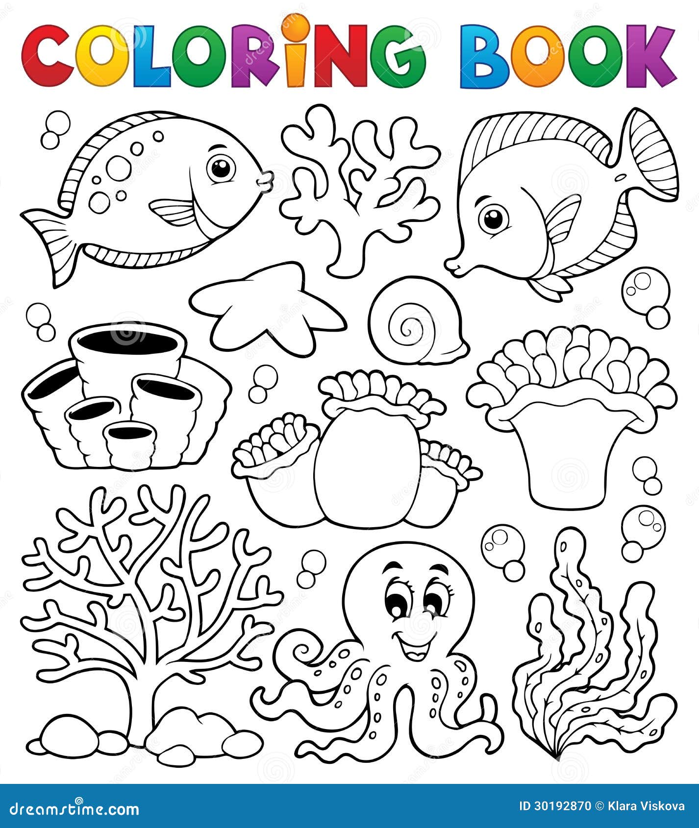 Tema 2 Del Arrecife De Coral Del Libro De Colorear Ilustración del Vector -  Ilustración de arte, ambiente: 30192870