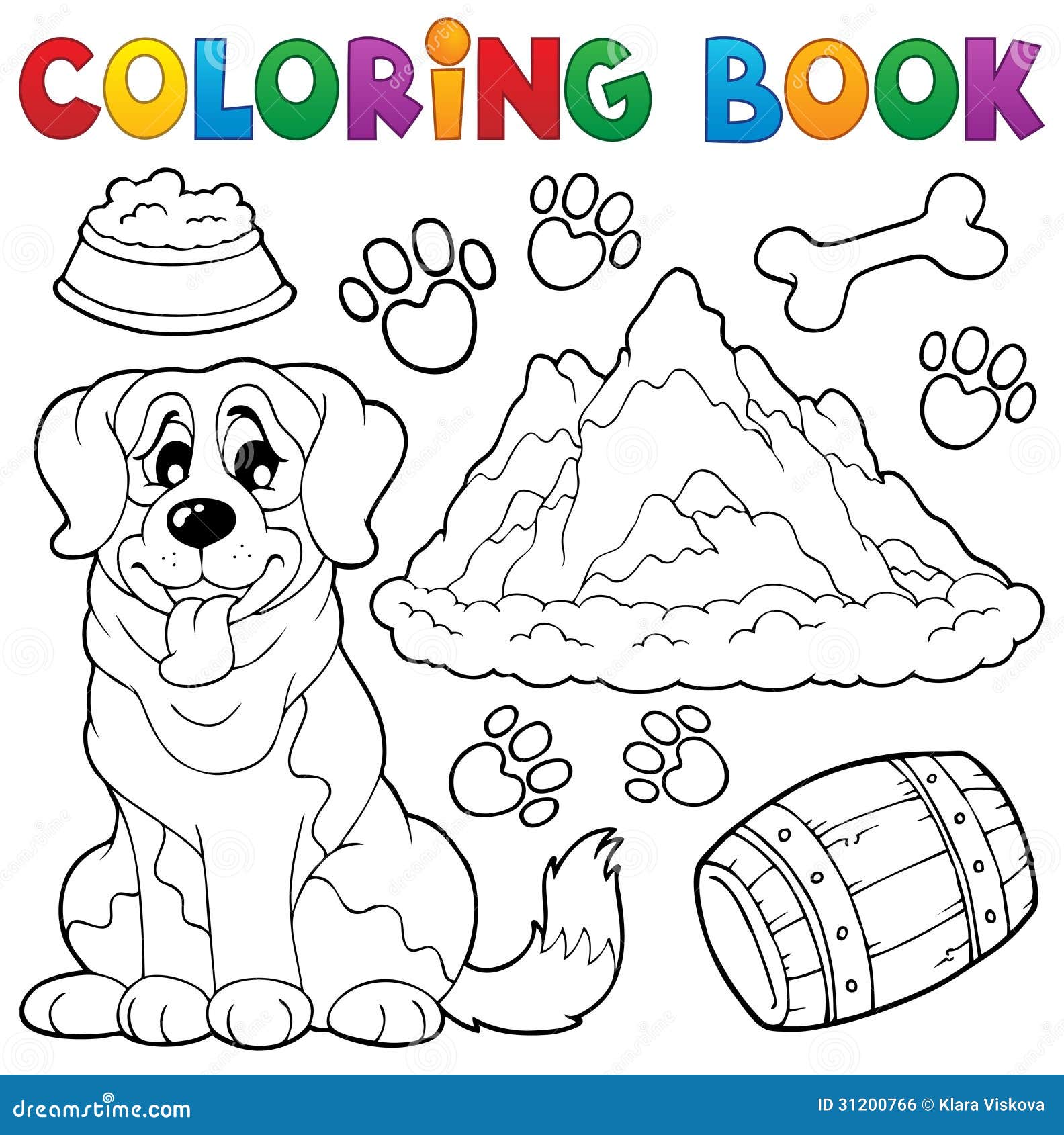 Tema 7 del cane del libro da colorare Immagine Stock Libera da Diritti