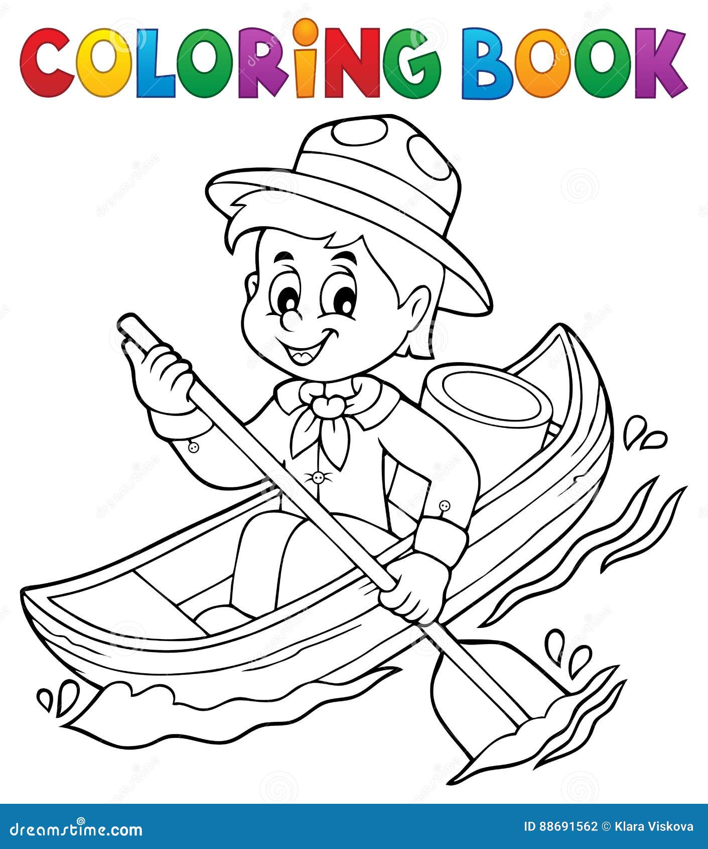 Tema 1 del ragazzo dell esploratore dell acqua del libro da colorare