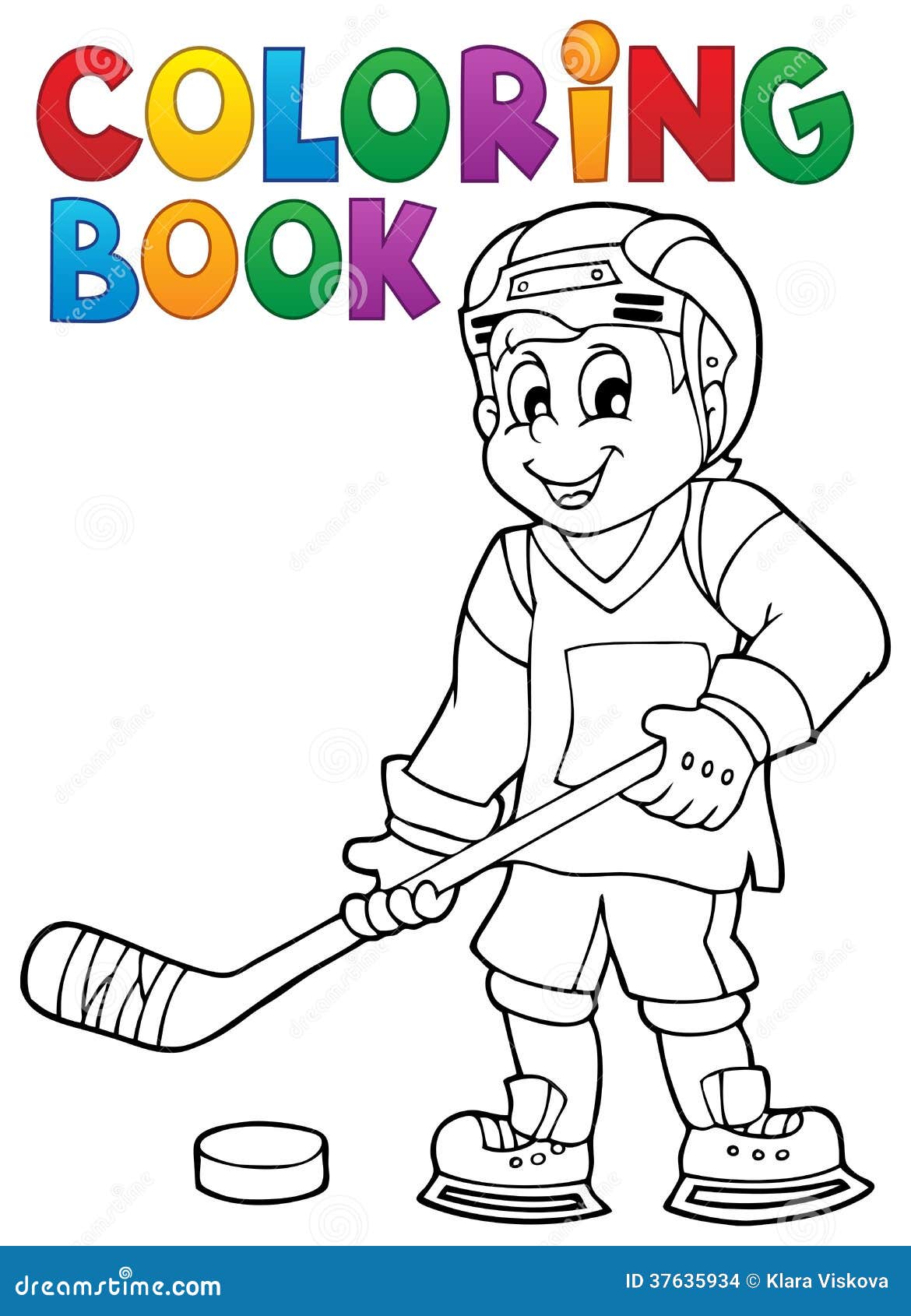 Tema 1 dell hockey del libro da colorare