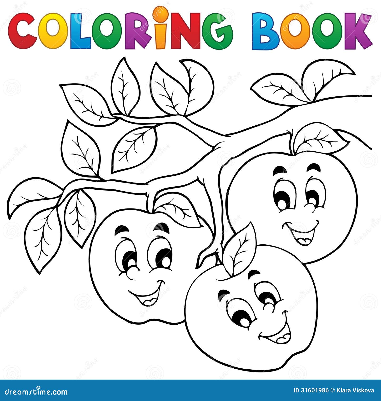 Tema 1 della frutta del libro da colorare