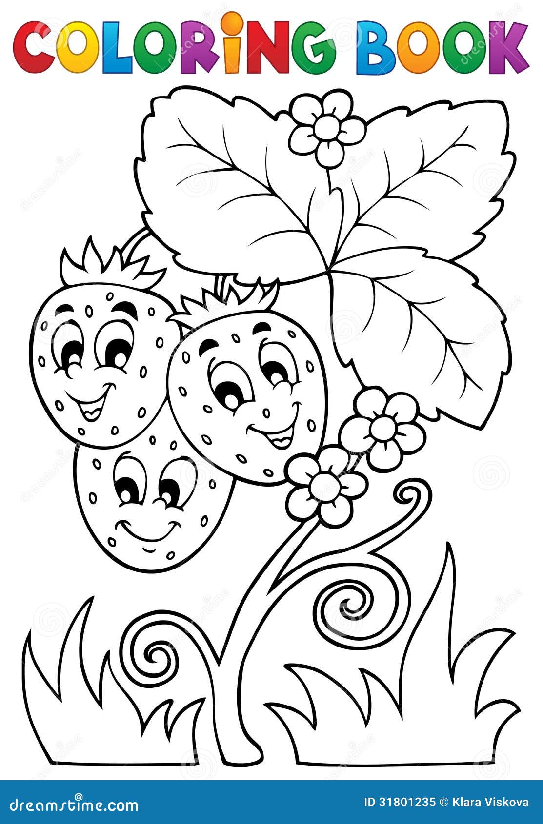 Tema 4 della frutta del libro da colorare