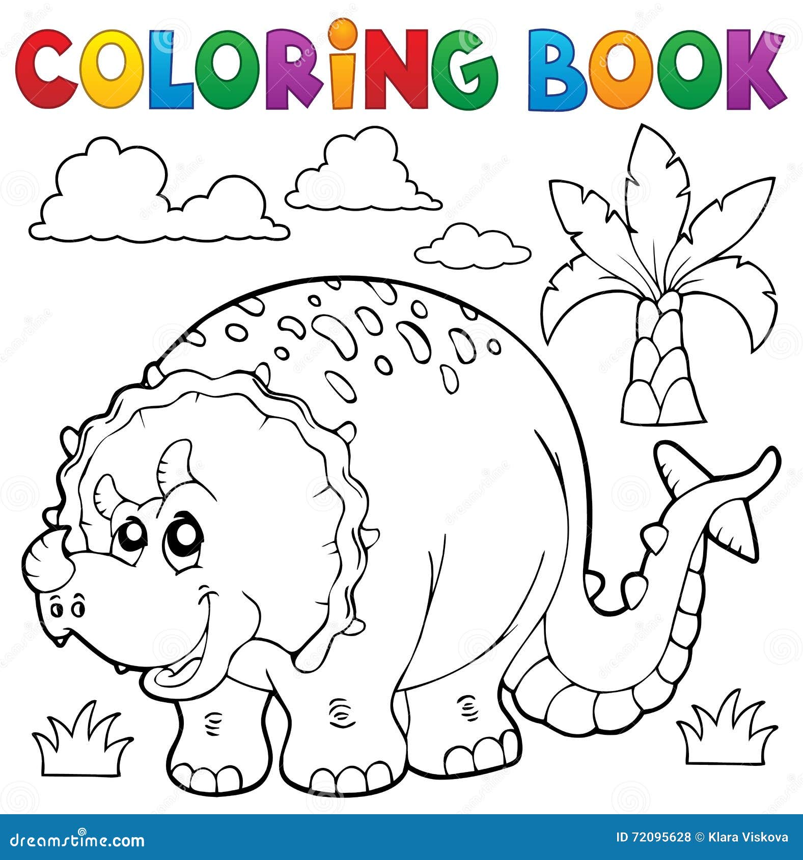 tema 6 do dinossauro do livro para colorir ilustração do vetor